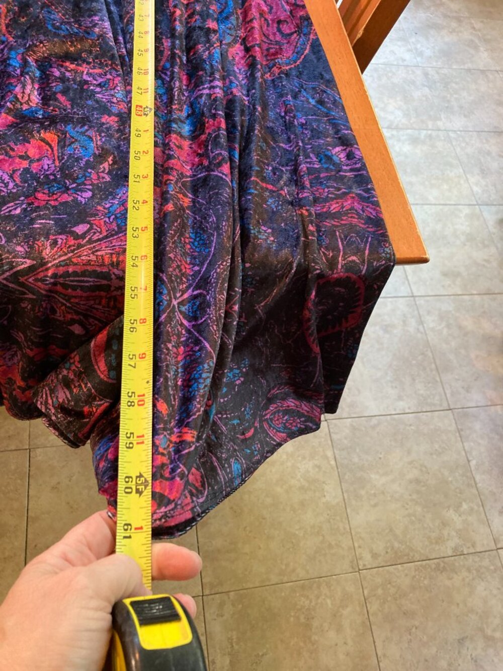Free People Giselle Velvet Jumpsuit Paisley Wide Leg Plunging V-Neck - Large - Picture 11 of 16